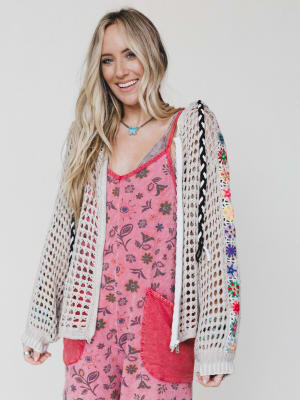 Color Maze Cardigan - Soft Beige L / Soft Beige