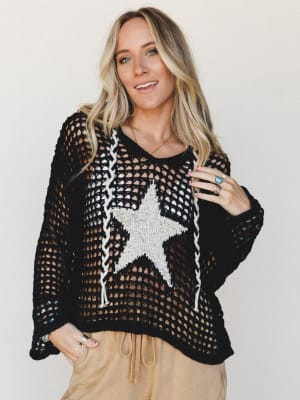 She's a Star Top - Black L / Black