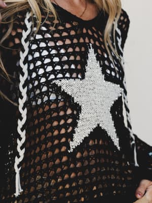 She's a Star Top - Black L / Black
