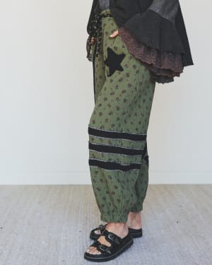 Star Child Pants - Moss Green Black L / Moss Green Black