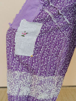 Jeanie Patchwork Pants - Lilac S / Lilac