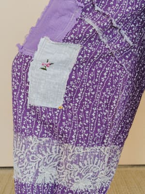 Jeanie Patchwork Pants - Lilac S / Lilac