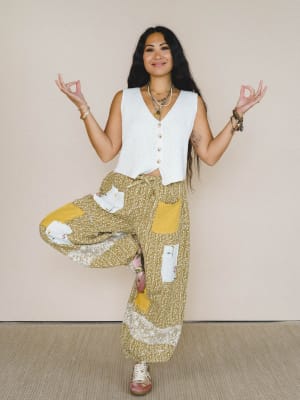 Jeanie Patchwork Pants: undefined