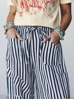 Calm Waves Pants - Navy Stripe L / Navy Stripe