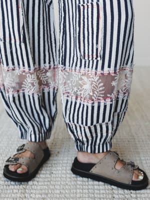 Calm Waves Pants - Navy Stripe L / Navy Stripe