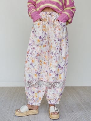 Calm Waves Pants - Pink Floral L / Pink Floral