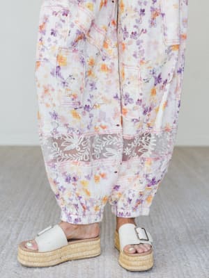 Calm Waves Pants - Pink Floral L / Pink Floral