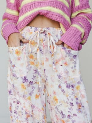 Calm Waves Pants - Pink Floral L / Pink Floral