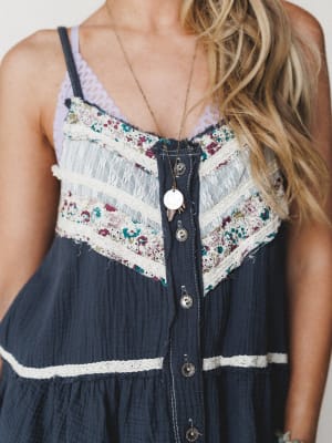 Boho Dreaming Top - Navy Charcoal S / Navy Charcoal