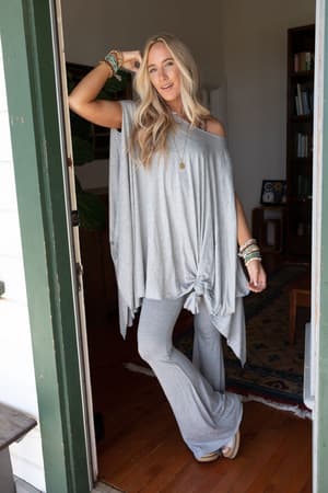 wren-tunic-and-cher-flare-set-heather-gray/Heather Gray