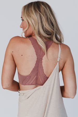 Evermore Seamless Lace Racerback Bralette: undefined