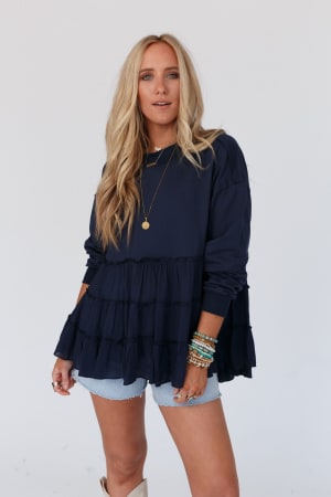 madeira-tiered-babydoll-top-navy/Navy