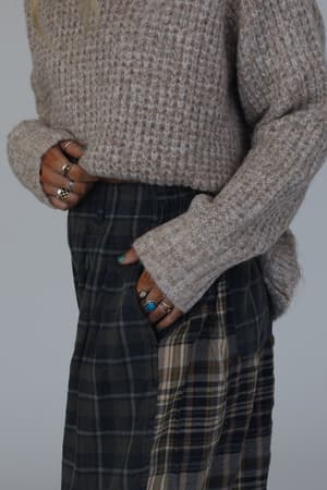 mystic-plaid-wide-leg-pants-navy/Navy