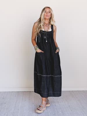New Frontier Overalls Dress: undefined