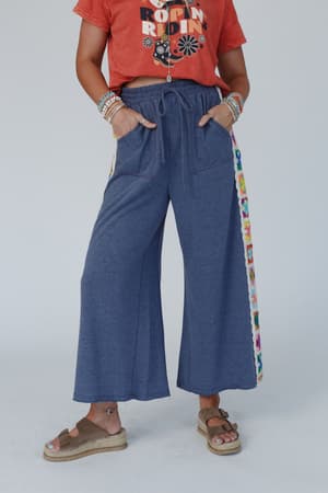 love-seeker-crochet-panel-pants-heather-navy/Heather Navy