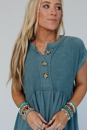 sweet-nothings-baby-doll-dress-teal/Teal