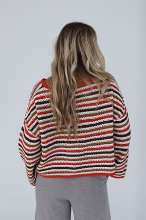 meadow-crochet-striped-top-brick-multi/Red