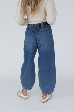 above-it-all-barrel-jeans-medium-wash/Blue