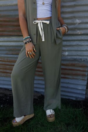 Coastal Ease Drawstring Pants: undefined