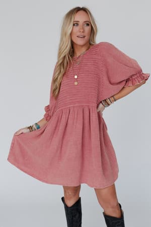 Quinn Puff Sleeve Mini Dress: undefined