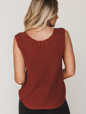 Jane Marie Sweater Top L / Rust