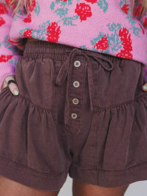 Cute Thrills Shorts - Washed Mocha L / Washed Mocha