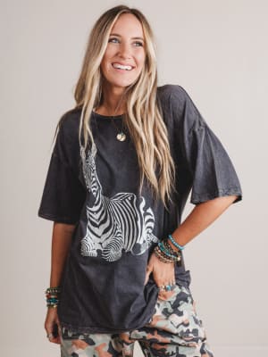 Zebra Mate Oversized Tee: undefined