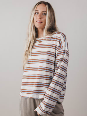 Long Sleeve Striped Top: undefined