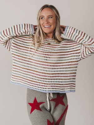 Noa Striped Sweater Top: undefined