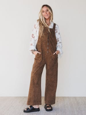 Free Roam Animal Print Jumpsuit: undefined