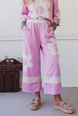 Drift Path Flower Patched Pants: undefined