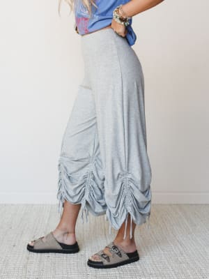 The Nest Jayde Drawstring Pants - Heather Gray M / Heather Gray