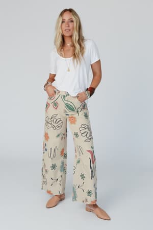 Toscana Printed Wide Leg Pants: undefined