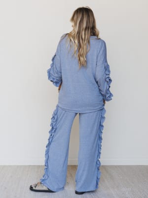 The Nest Cozy Ruffles Set - Denim M / Denim