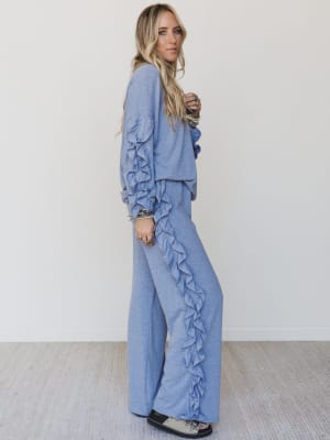 The Nest Cozy Ruffles Set - Denim M / Denim