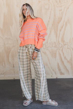preppy-and-lace-wide-leg-pants-green/Green