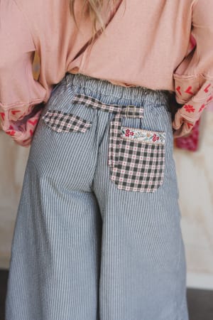 back view of pants in Chamomile Muse 3 Piece Bundle in Natural from Three Bird Nest