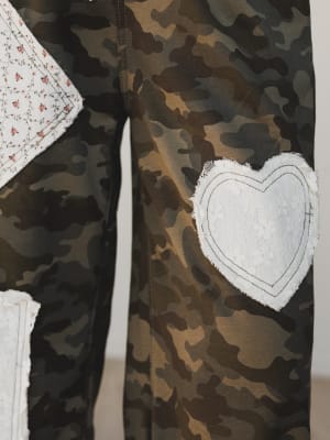 Nora Patchwork Camo Pants - Olive Camo L / Olive Camo