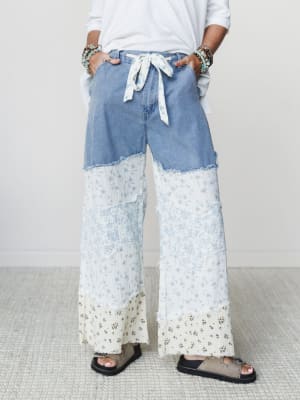 Camo Meets Plaid Wide Leg Pants: undefined