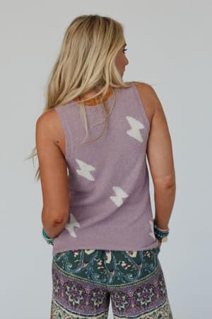 back view of Dash Of Light Knit Top in Mauve from Three Bird Nest