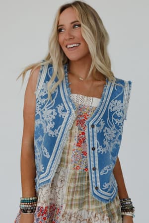 Bombshell Embroidered Vest: undefined