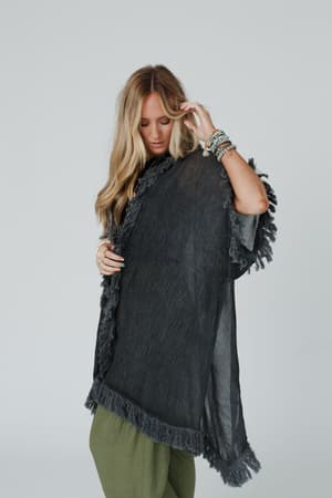 on-the-edge-fringe-kimono-charcoal/Charcoal