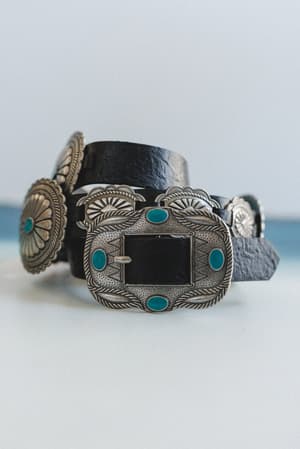 austin-turquoise-concho-belt-black/Black
