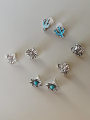 Ranch Life Stud Earrings - Sliver OS / Sliver