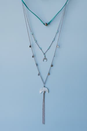 Blue Moonstone Layered Necklace: undefined