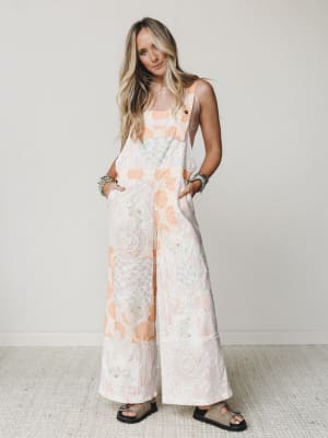 Fruit Fields And Forests Jumpsuit - Orange Striped S / Orange Striped