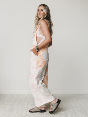 Fruit Fields And Forests Jumpsuit - Orange Striped S / Orange Striped