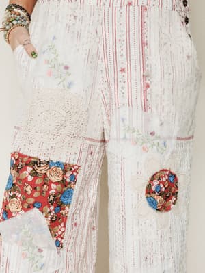 Art Notes Jumpsuit - Ruby Striped L / Ruby Striped
