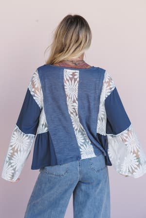 soft-bloom-lace-flare-top-indigo/Blue
