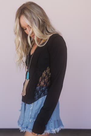 caia-long-sleeve-lace-top-black/Black